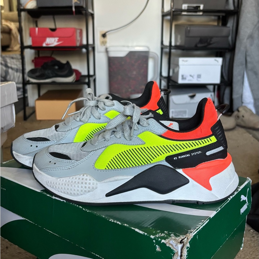 Puma RS-X3 Sneakers in Gray, Yellow, and Orange